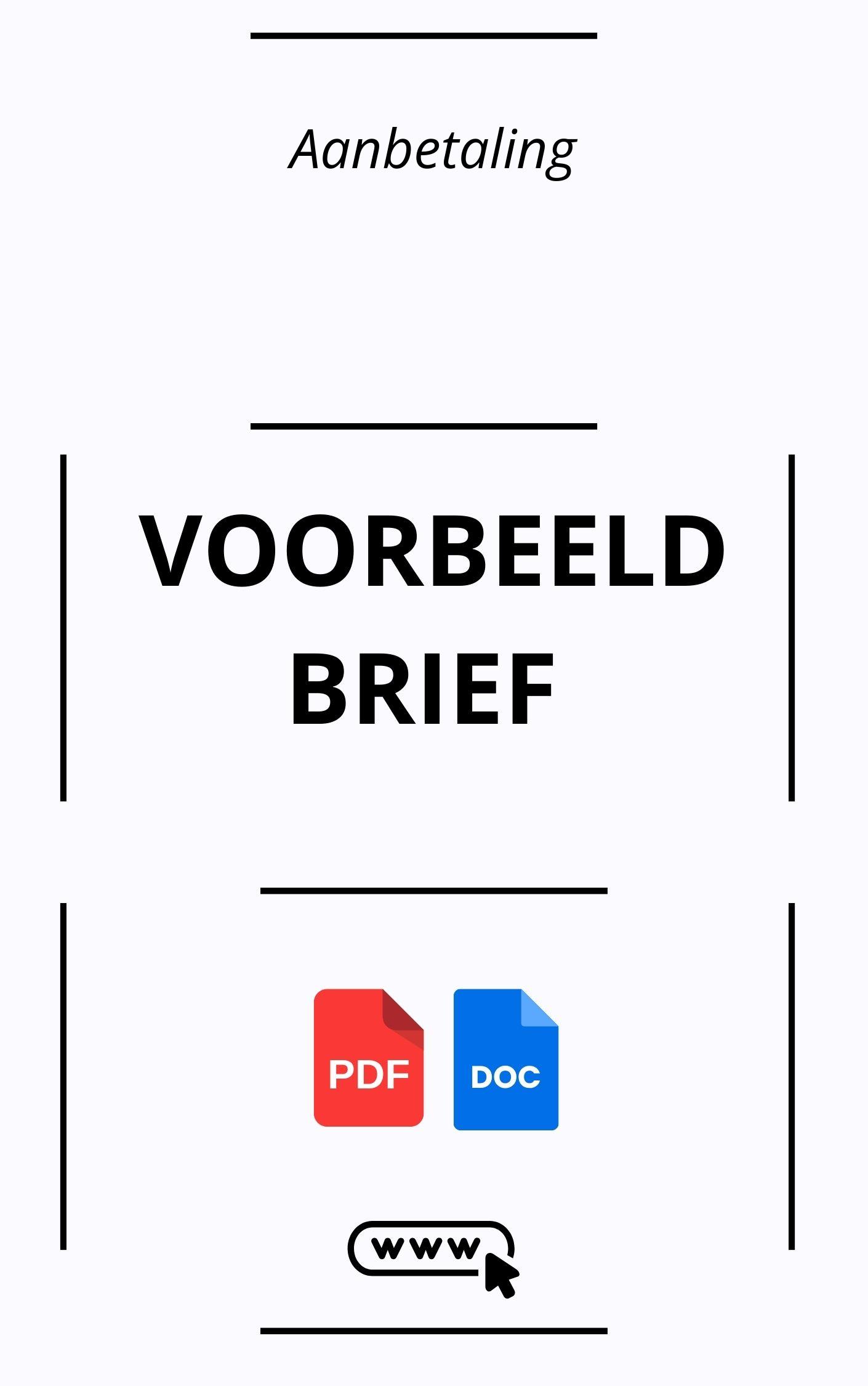 Voorbeeldbrief Aanbetaling