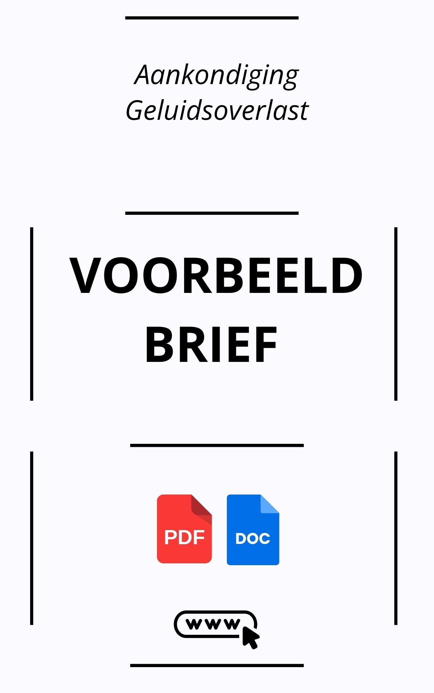 Voorbeeldbrief Aankondiging Geluidsoverlast