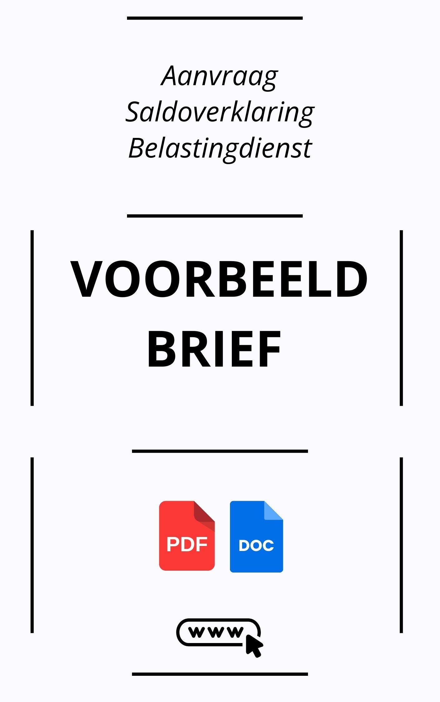 Voorbeeldbrief Aanvraag Saldoverklaring Belastingdienst