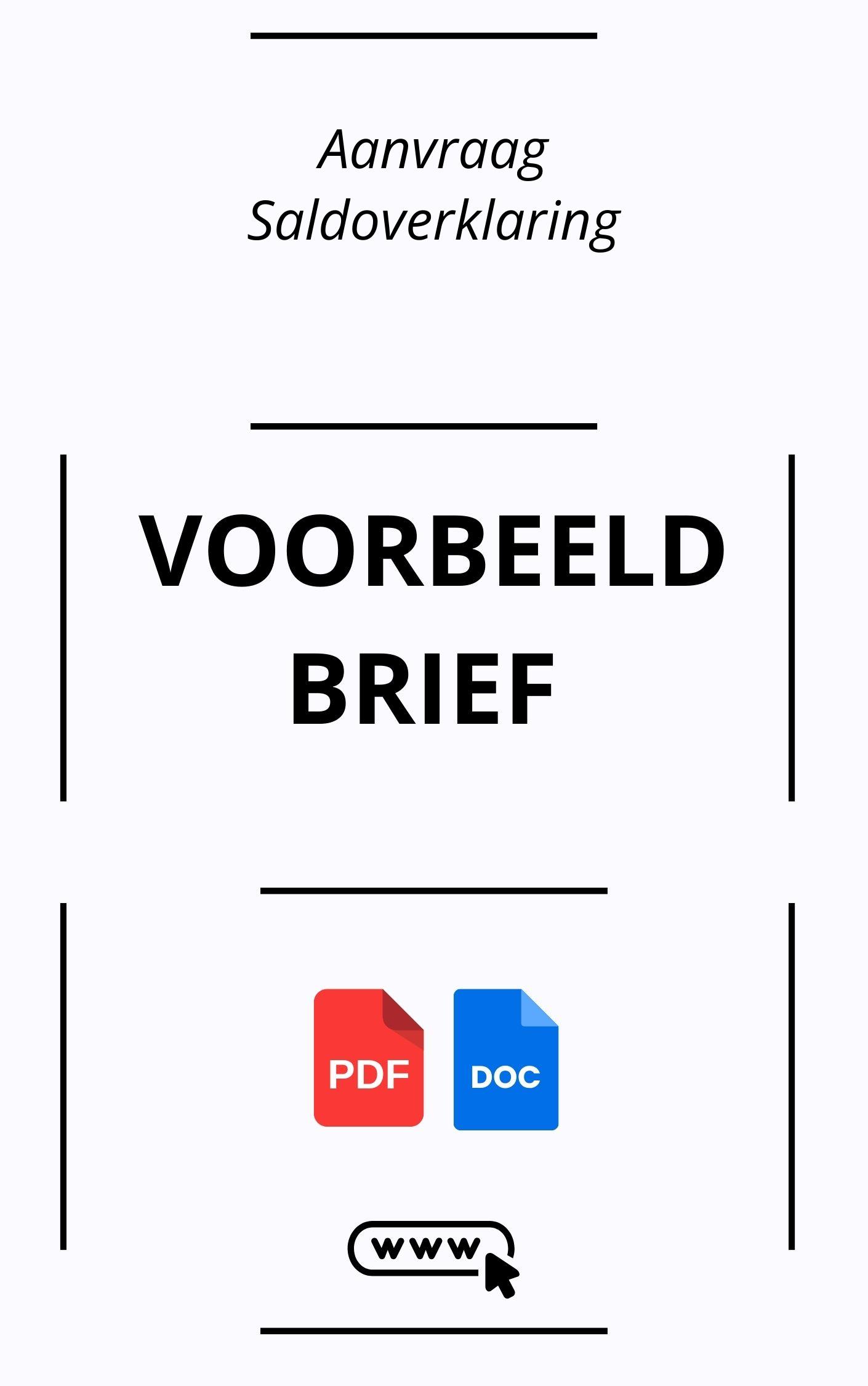 Voorbeeldbrief Aanvraag Saldoverklaring