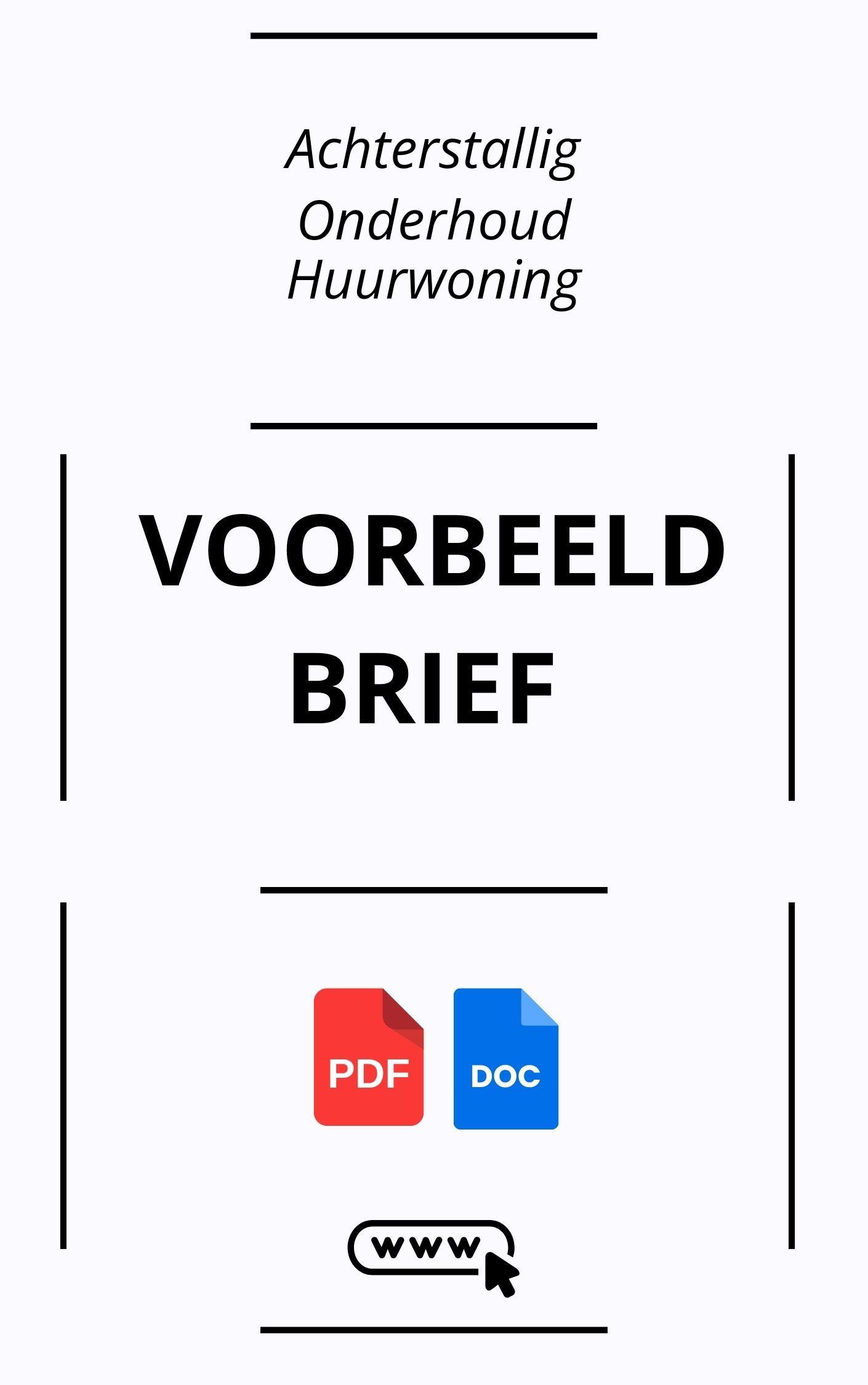 Voorbeeldbrief Achterstallig Onderhoud Huurwoning