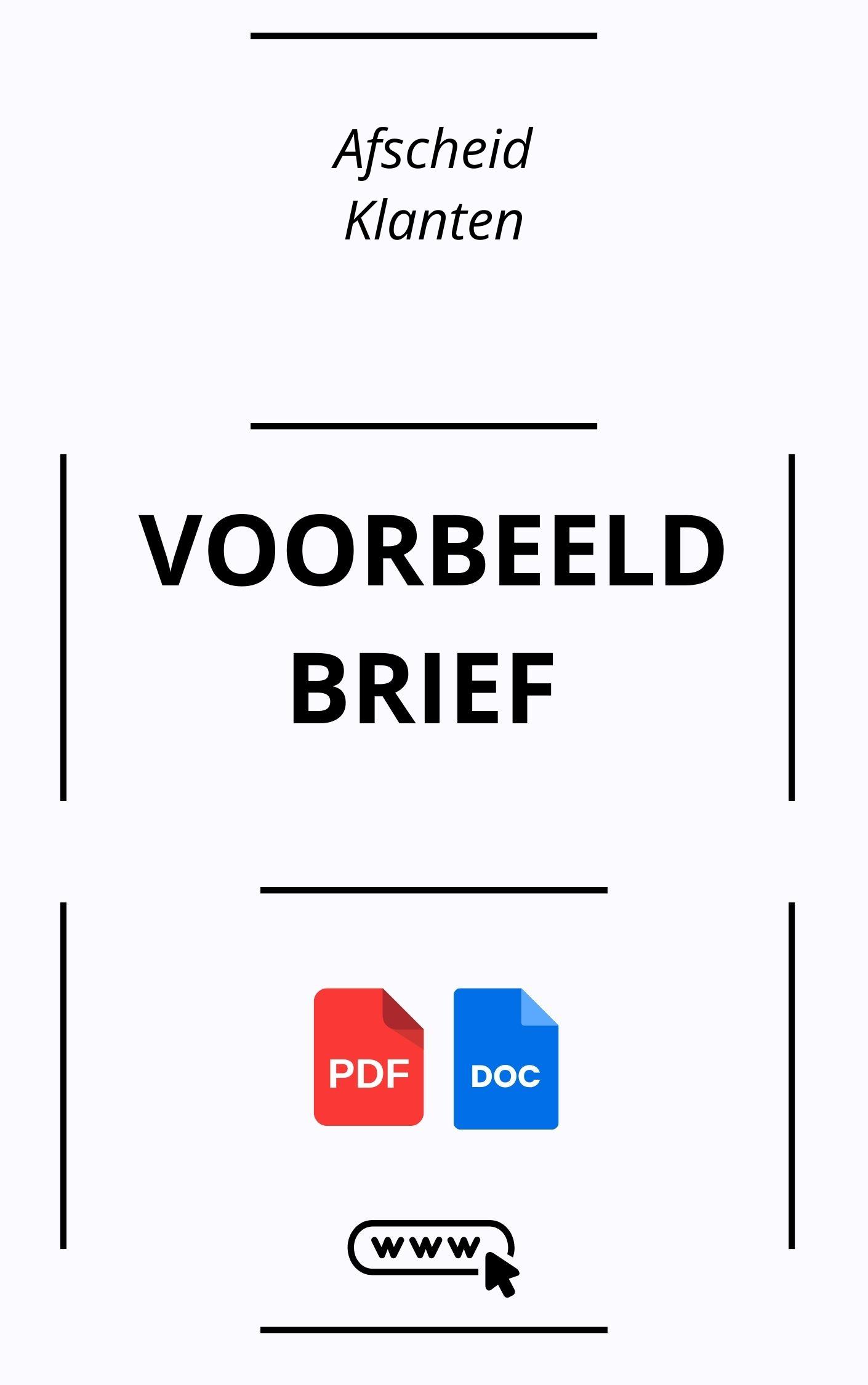 Voorbeeldbrief Afscheid Klanten