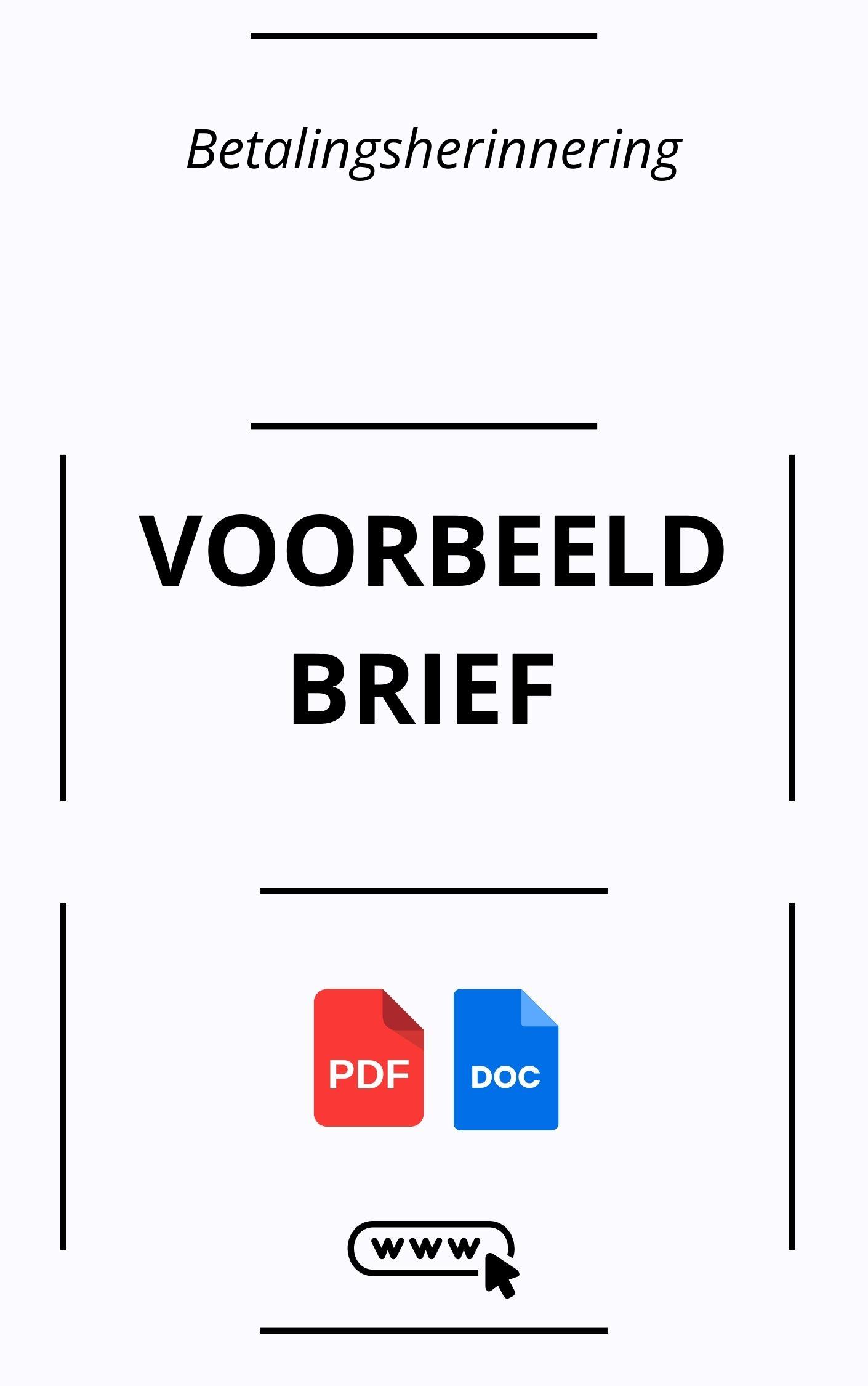 Voorbeeldbrief Betalingsherinnering