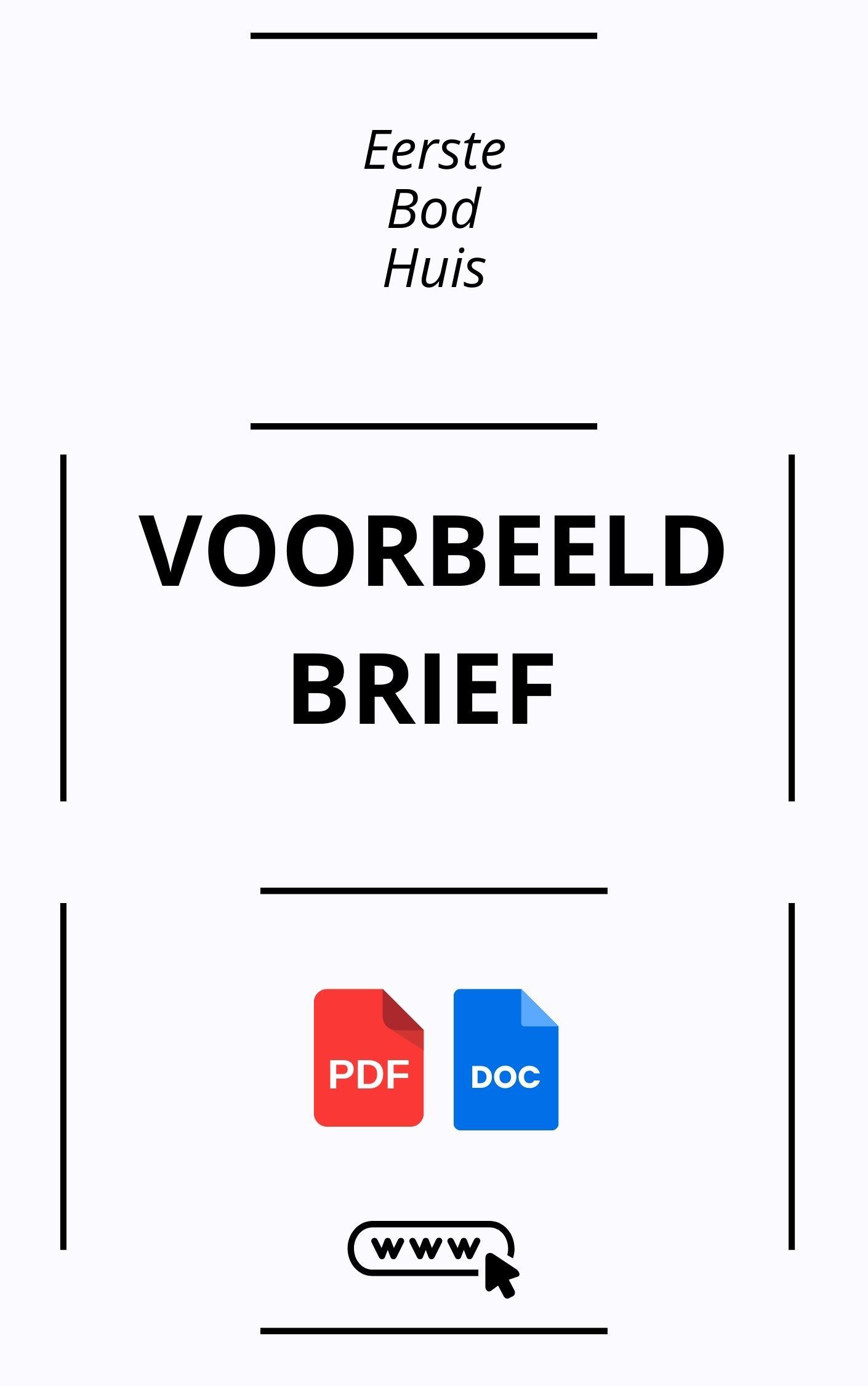 Voorbeeldbrief Eerste Bod Huis