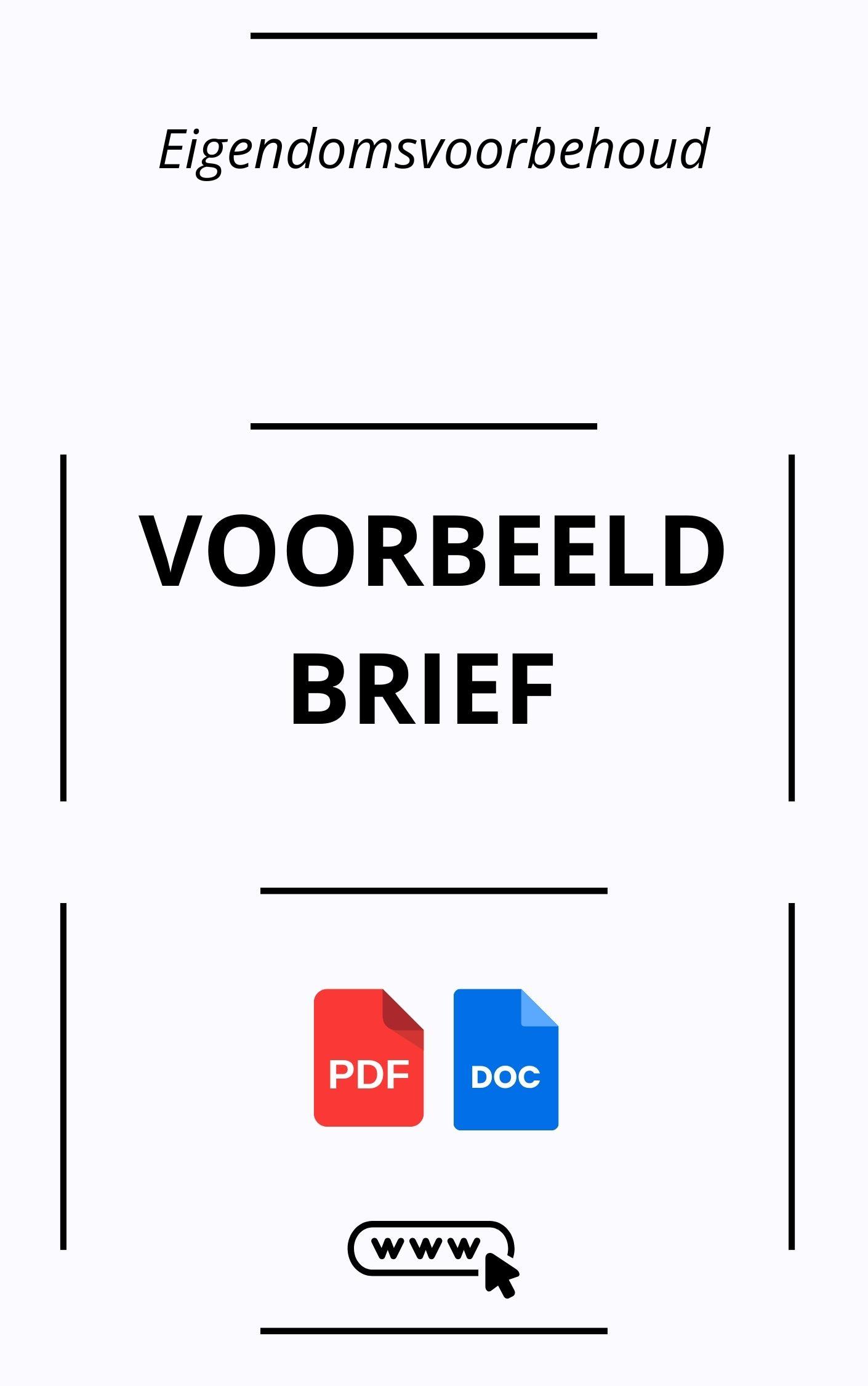 Eigendomsvoorbehoud Voorbeeldbrief