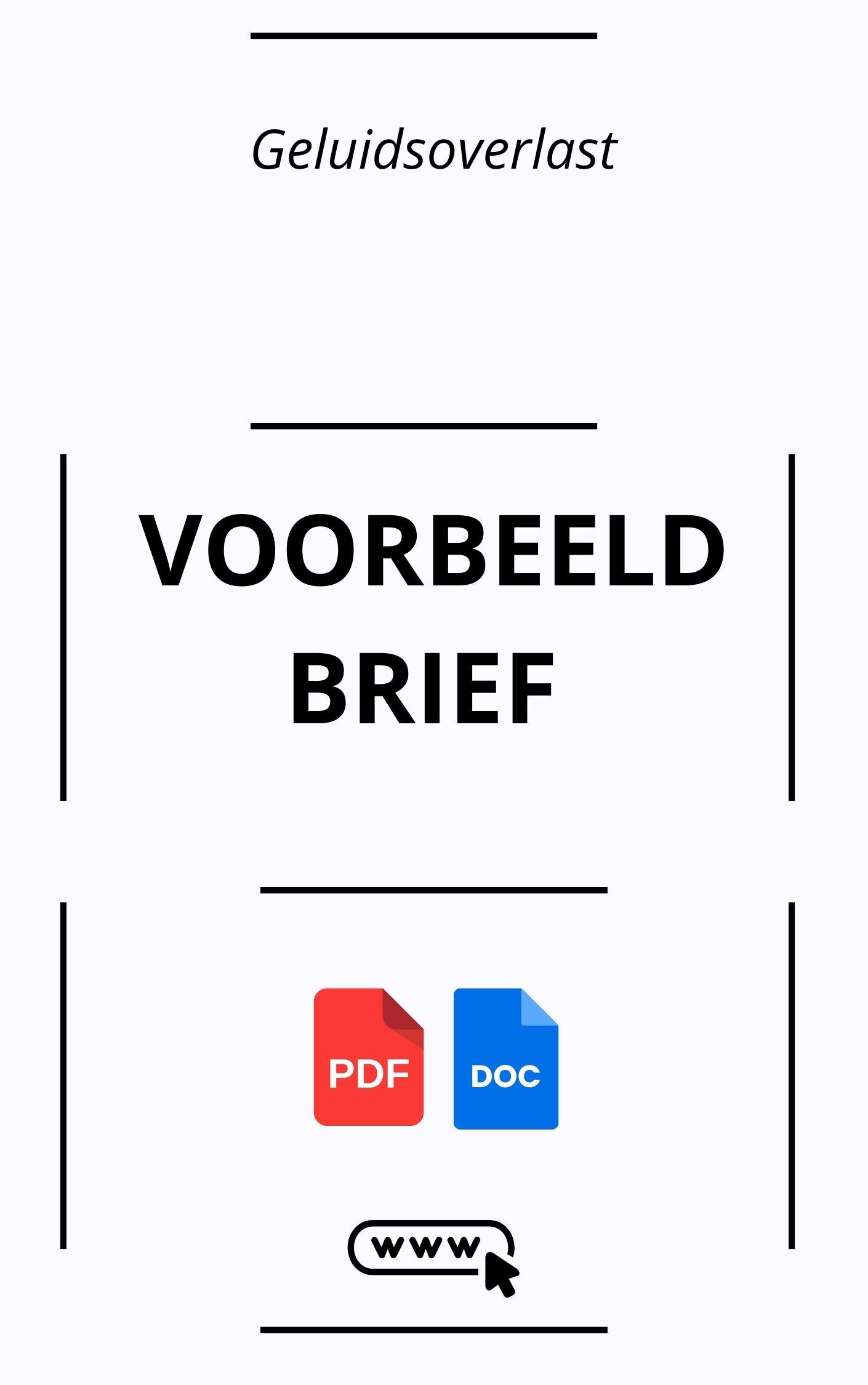 Voorbeeldbrief Geluidsoverlast