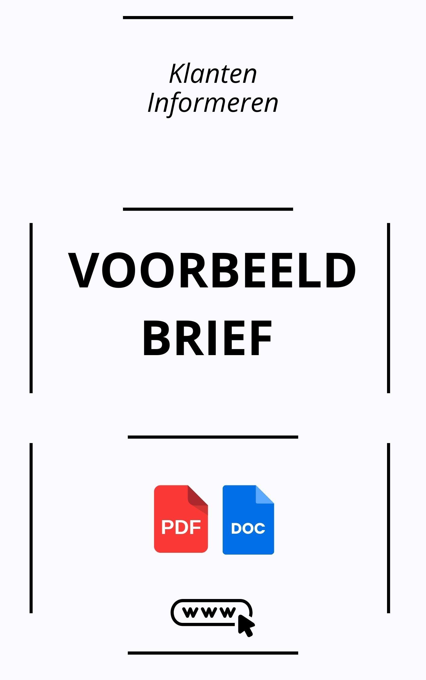 Voorbeeldbrief Klanten Informeren