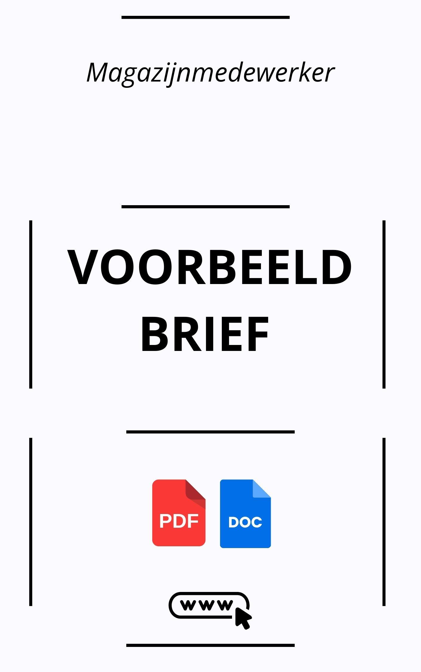 Voorbeeldbrief Magazijnmedewerker