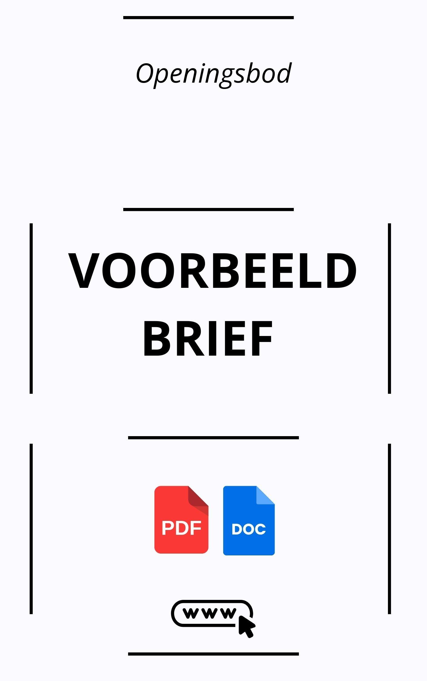 Voorbeeldbrief Openingsbod