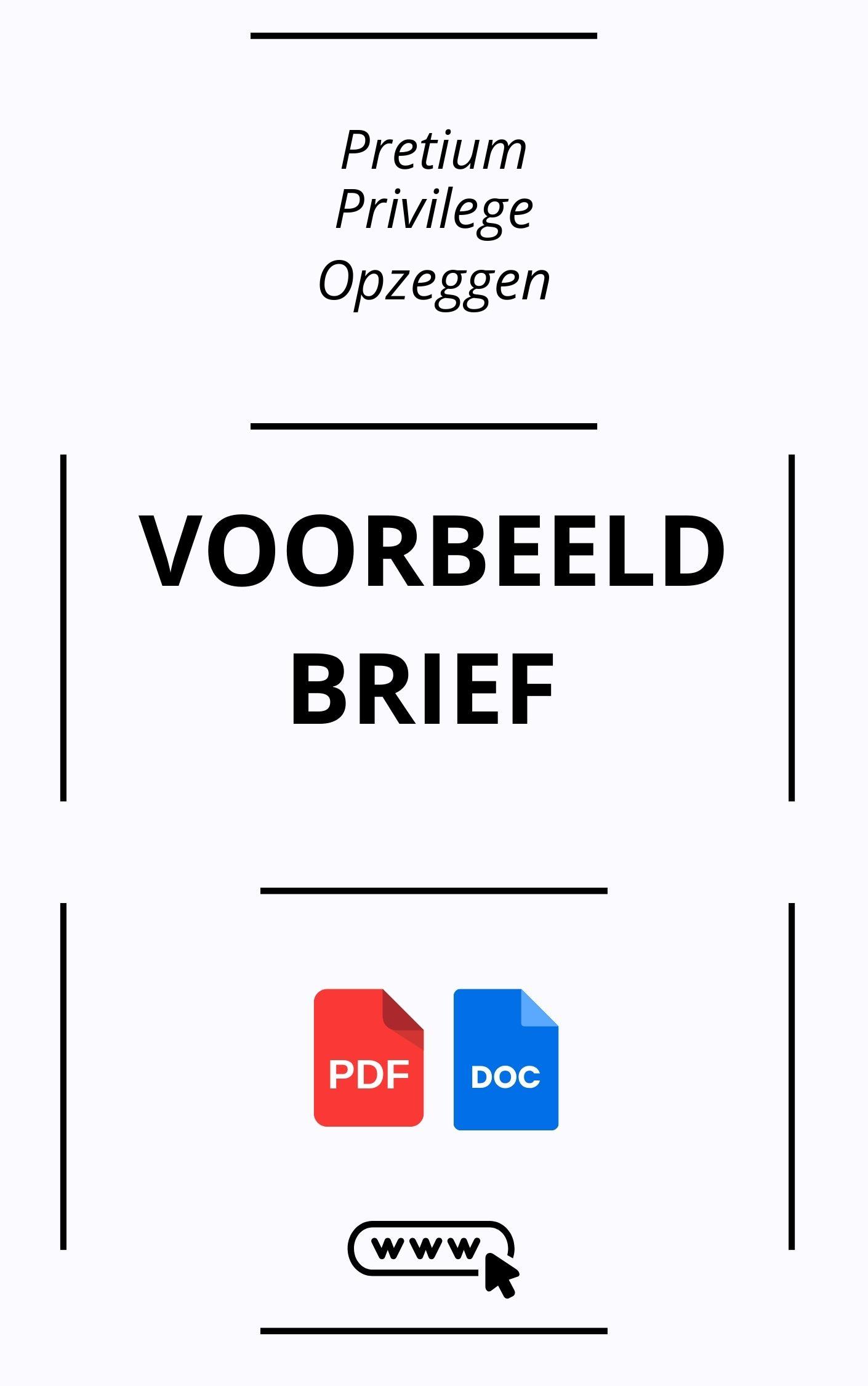 Pretium Privilege Opzeggen Voorbeeldbrief