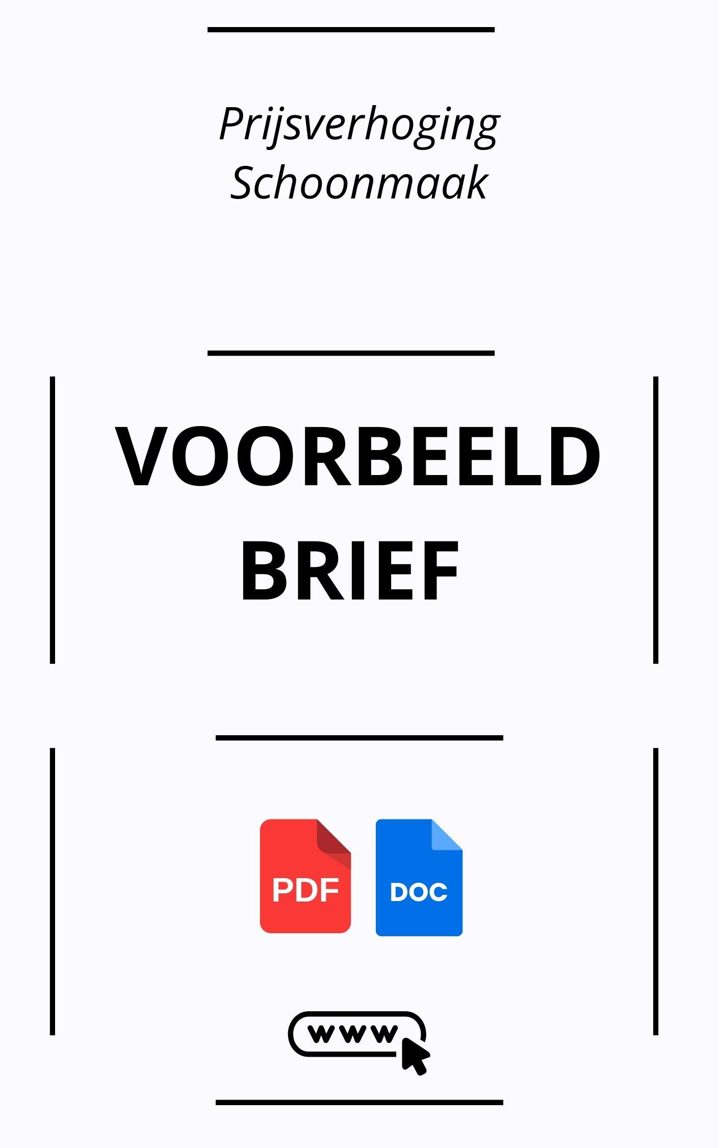 Voorbeeldbrief Prijsverhoging Schoonmaak