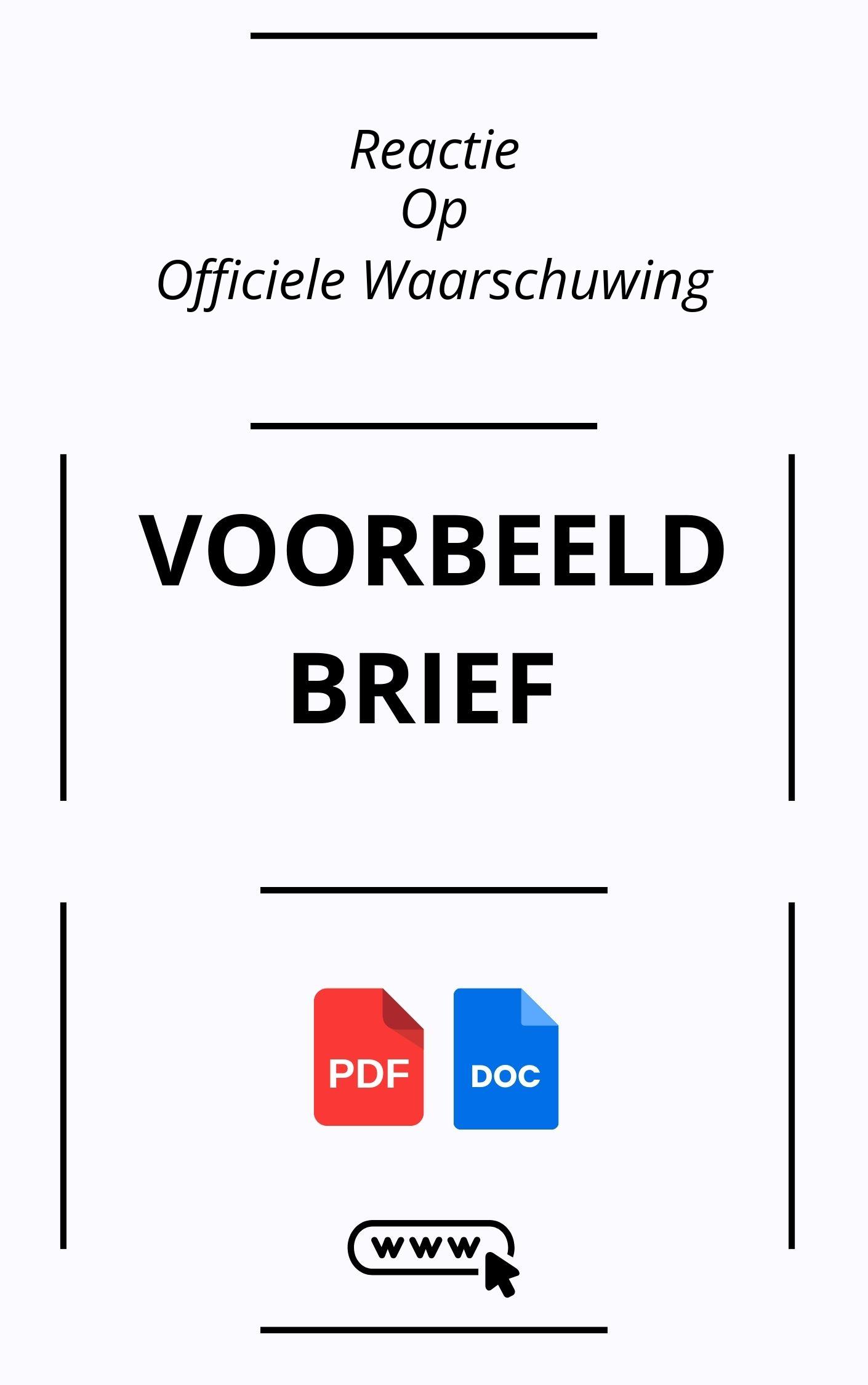 Voorbeeldbrief Reactie Op Officiële Waarschuwing