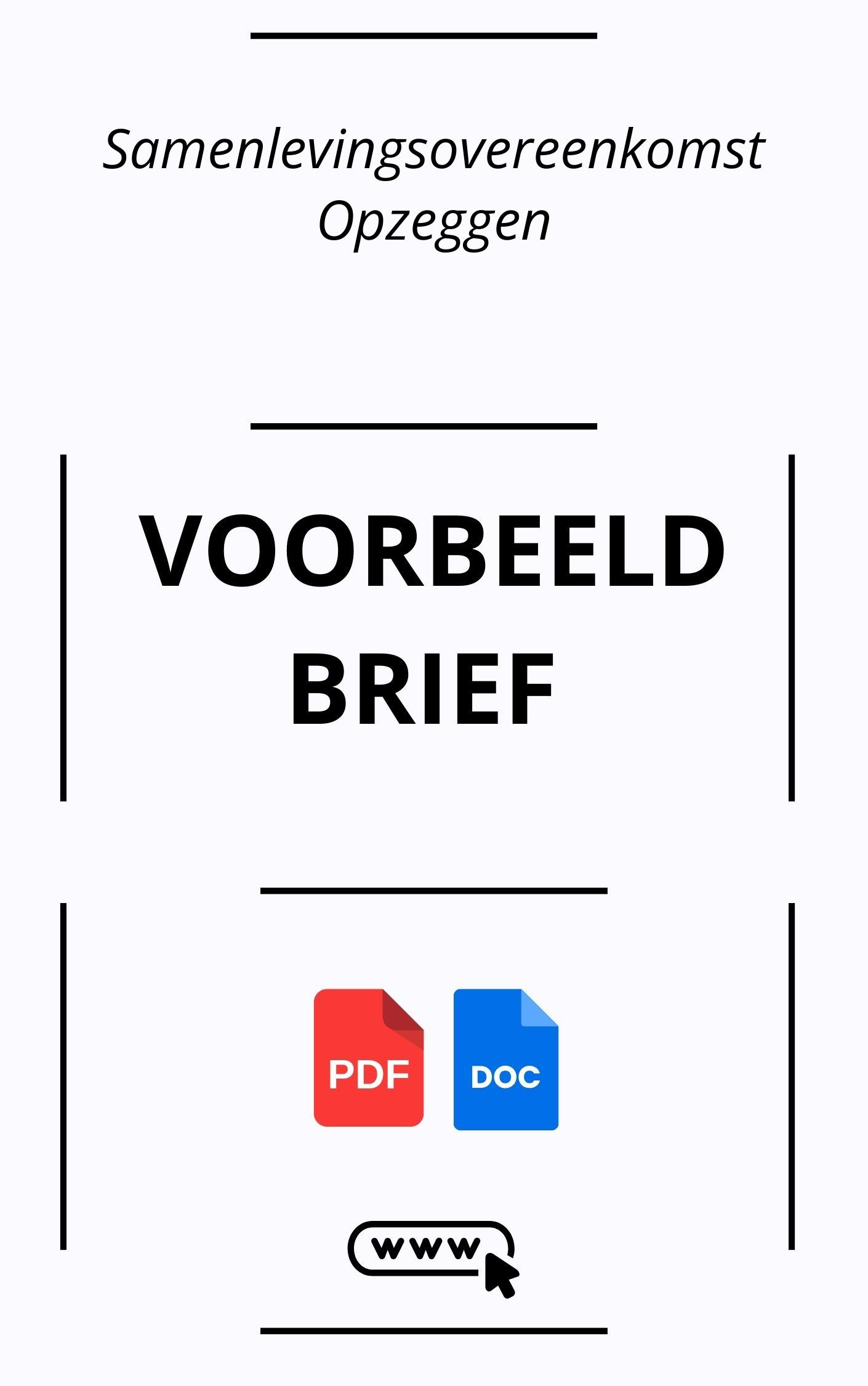 Voorbeeldbrief Samenlevingsovereenkomst Opzeggen