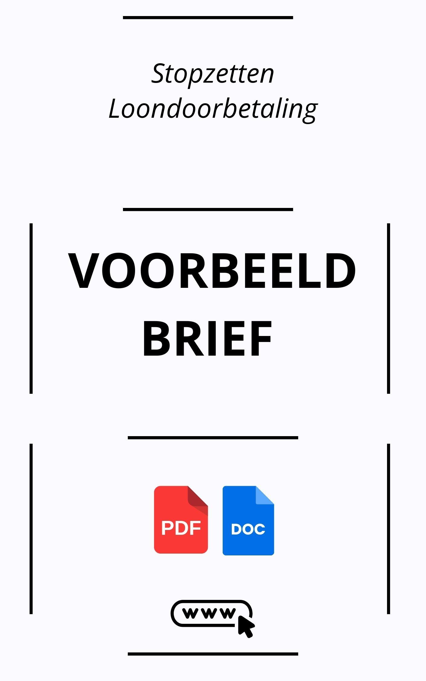 Voorbeeldbrief Stopzetten Loondoorbetaling