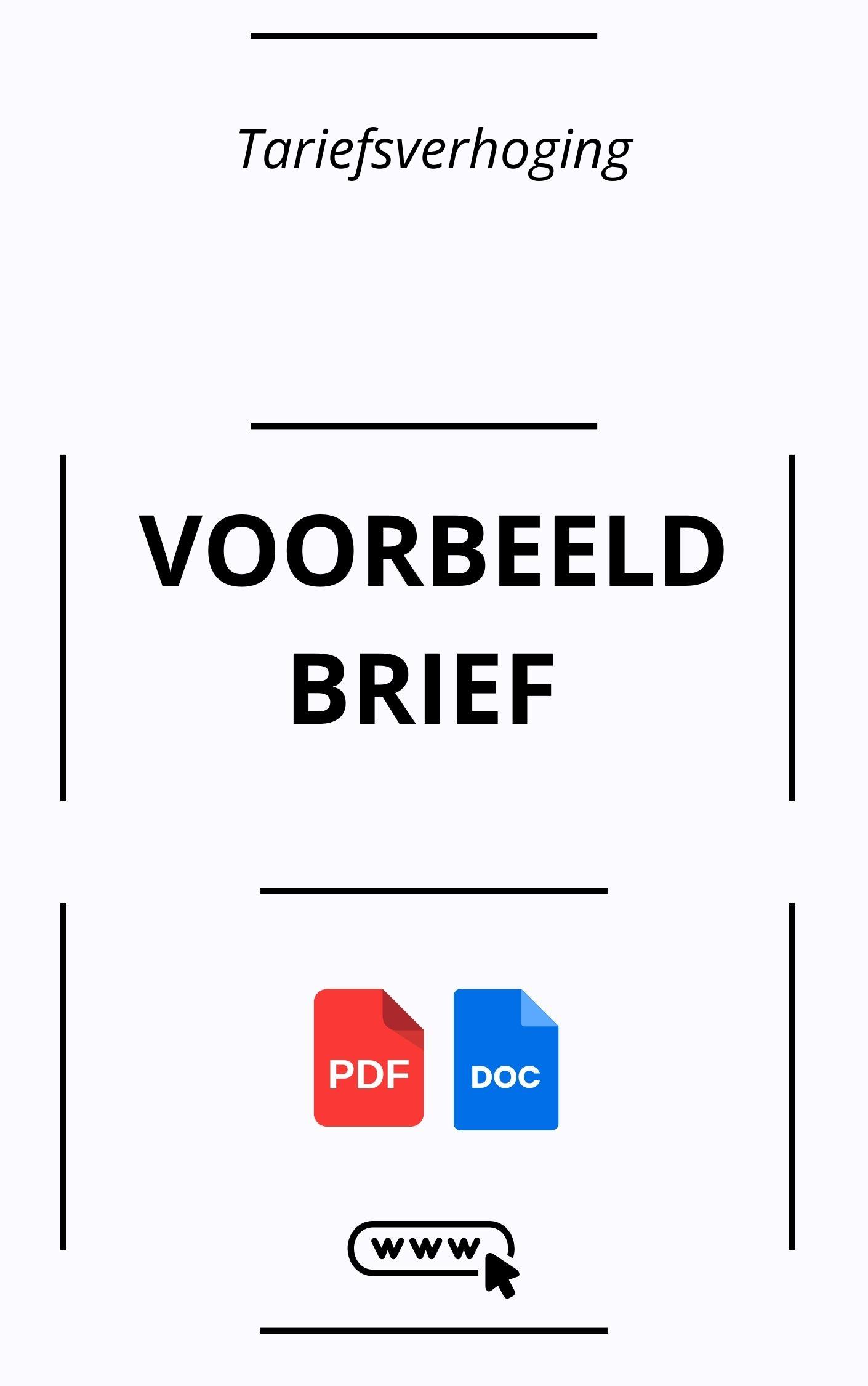 Voorbeeldbrief Tariefsverhoging