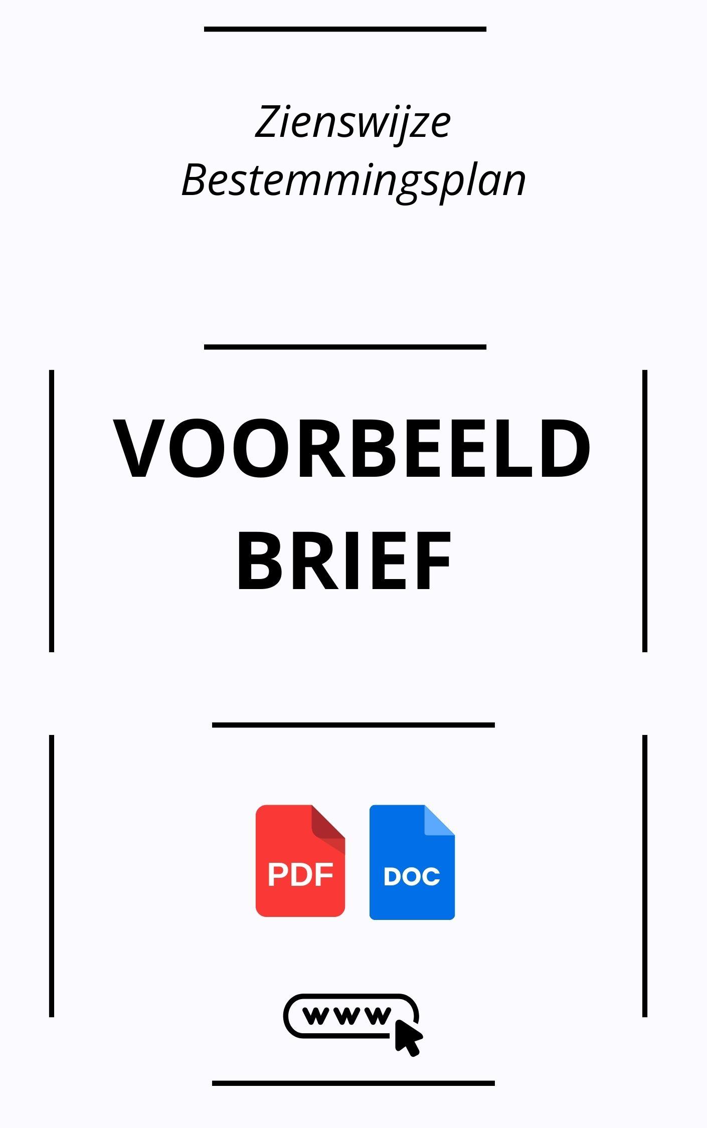 Voorbeeldbrief Zienswijze Bestemmingsplan